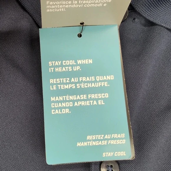 Nike Shirt Mens Large Blue Golf Polo‎ Dri-Fit Logo Swoosh Outdoor Performance - Picture 12 of 14